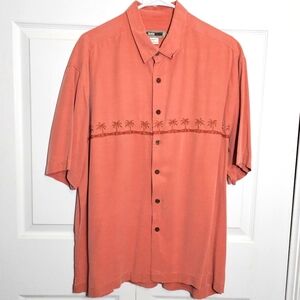 QuikSilver Edition Men's Premium Orange Short Sleeve Shirt Large Vacation Summer